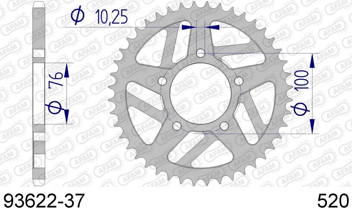 REAR ALU 37T, 520