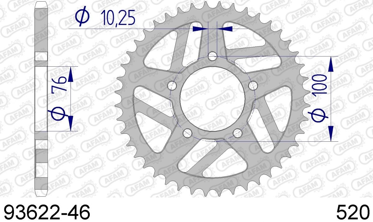 REAR ALU 46T, 520
