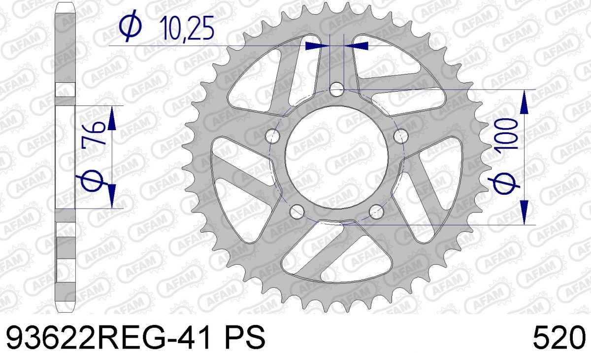 REAR ALU 41T PS, 520