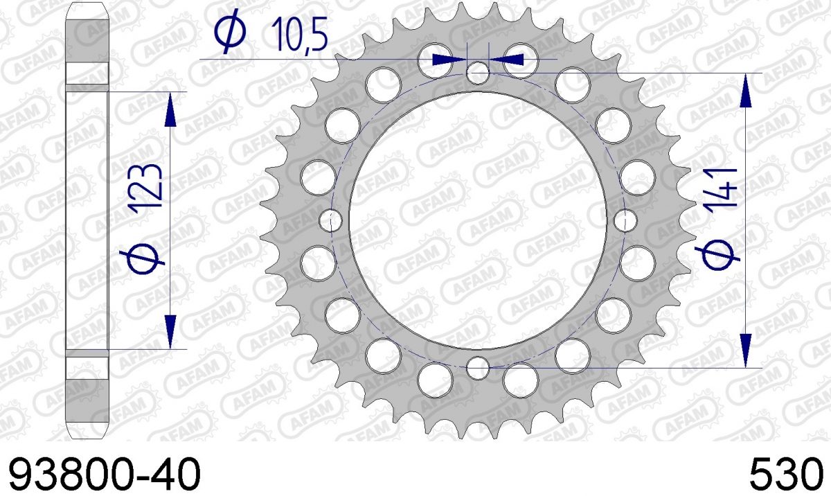 REAR ALU 40T, 530