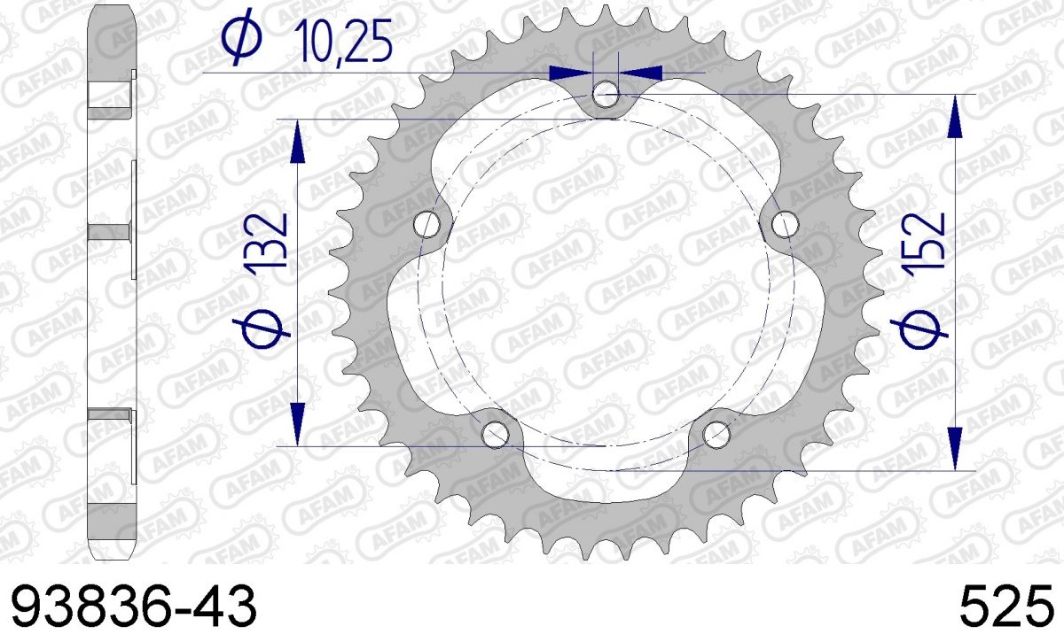 REAR ALU 43T, 525