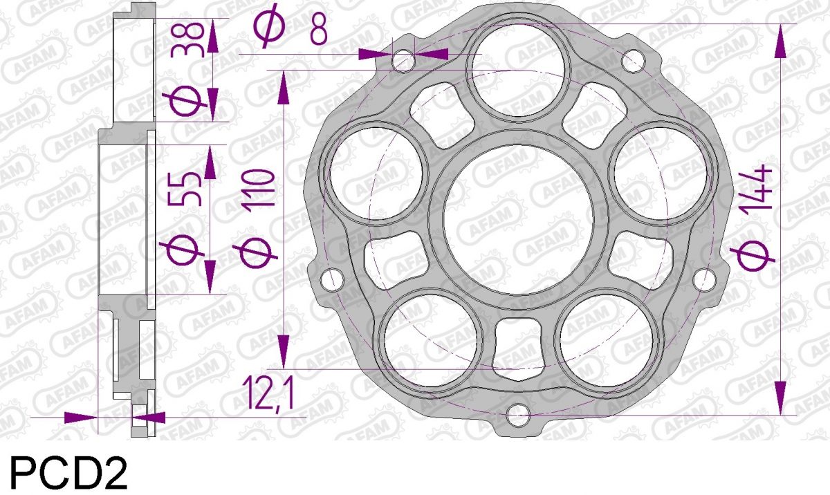 SPROCKET CARRIER, PCD2