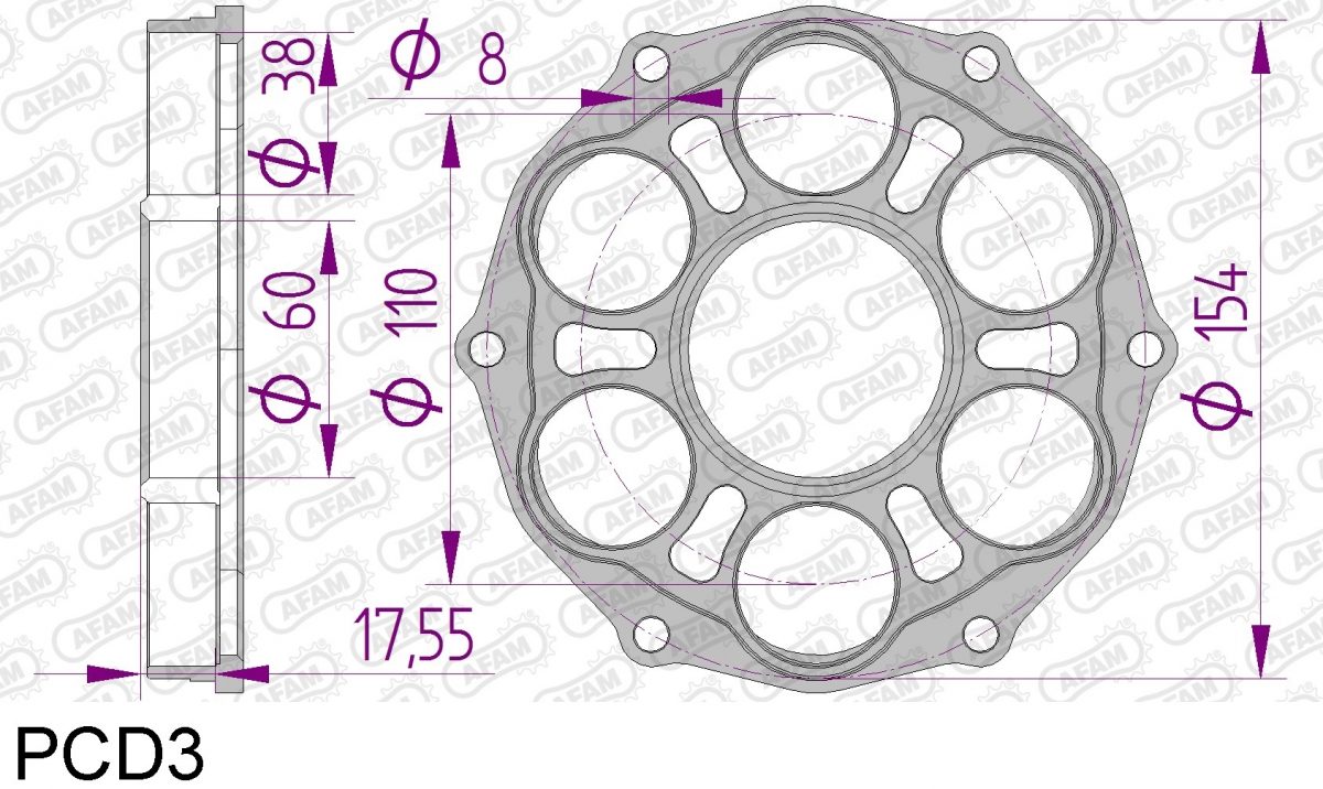 SPROCKET CARRIER, PCD3