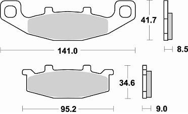 698 SM1 BRAKE PADS SEMI METALLIC