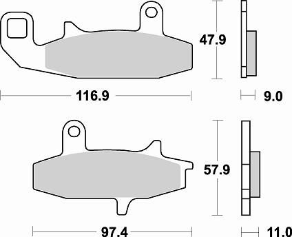 709 SM1 BRAKE PADS SEMI METALLIC