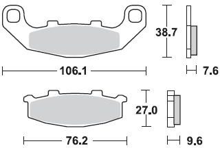 712 SM1 BRAKE PADS SEMI METALLIC