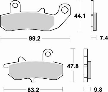 728 SM1 BRAKE PADS SEMI METALLIC