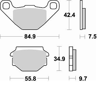 743 SM1 BRAKE PADS SEMI METALLIC