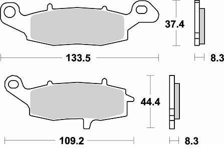 782 SM1 BRAKE PADS SEMI METALLIC