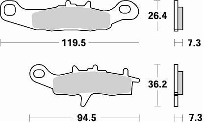 812 CM44 BRAKE PADS SINTERED