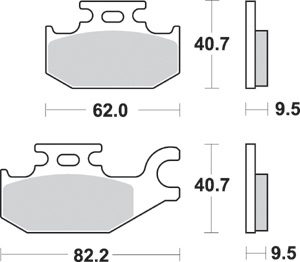 862 SM1 BRAKE PADS SEMI METALLIC