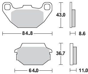 869 SM1 BRAKE PADS SEMI METALLIC
