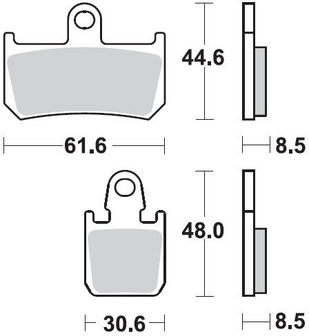 928 CM66 BRAKE PADS SEMI METALLIC