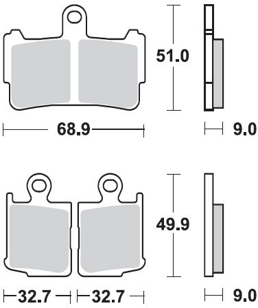 950 CM55 BRAKE PADS SINTERED