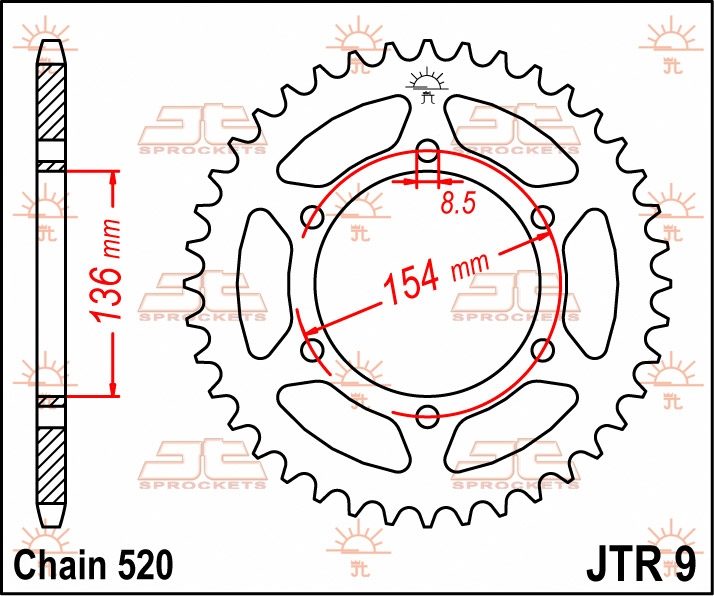 REAR STEEL 47T, 520 foto 2