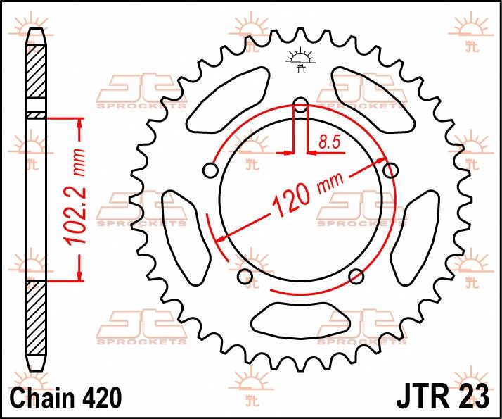 REAR STEEL 47T, 420 foto 2