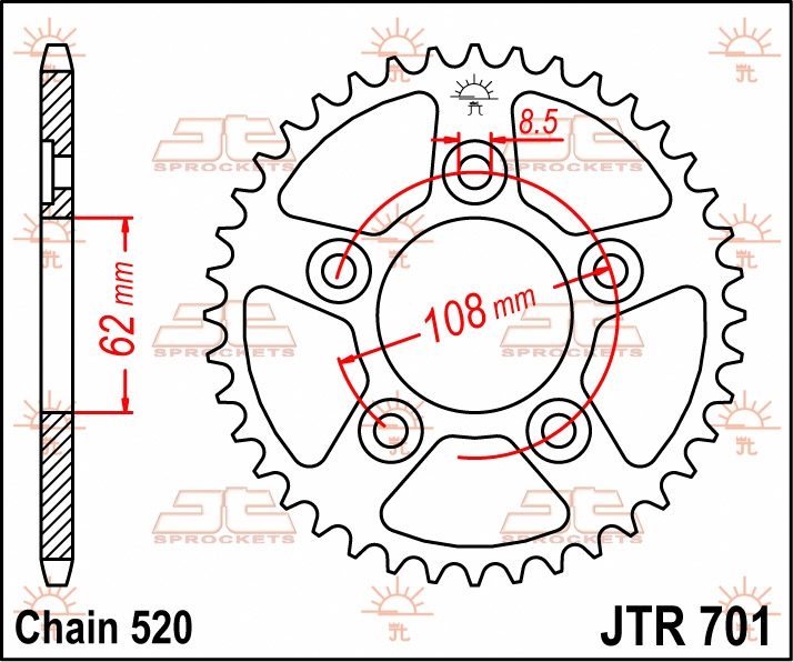 REAR STEEL 39T, 520 foto 2