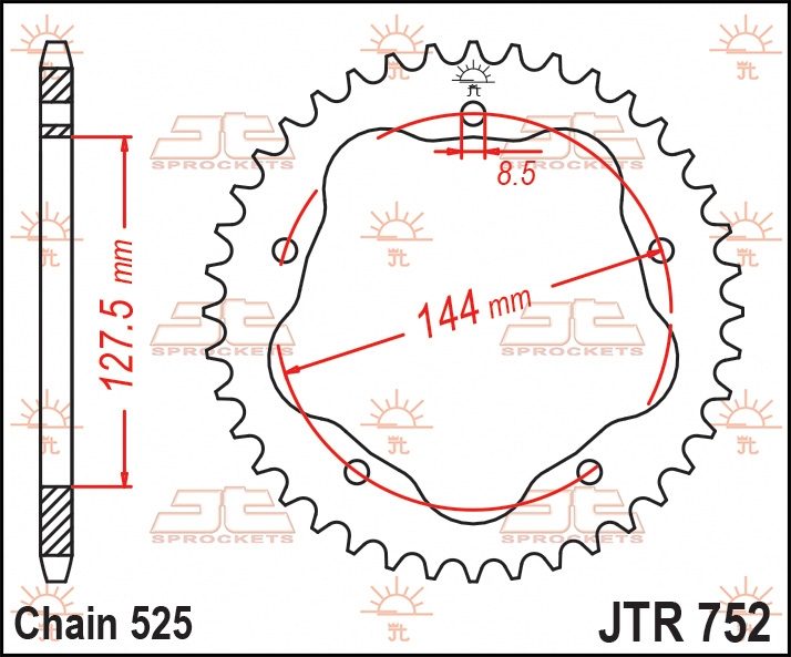 REAR STEEL 36T, 525 foto 2
