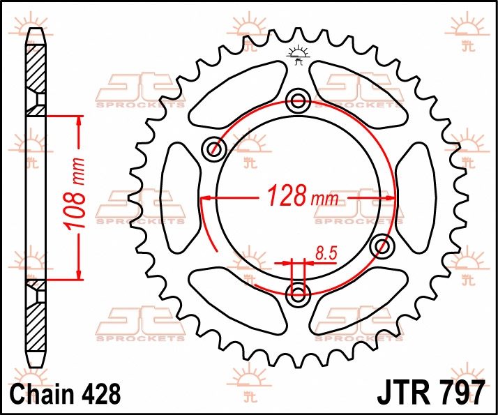 REAR STEEL 51T, 428 foto 2