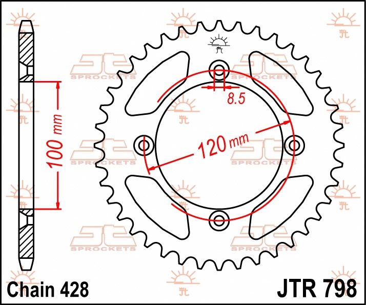 REAR STEEL 47T, 428 foto 2