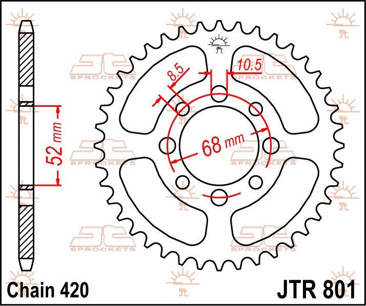 REAR STEEL 33T, 420 foto 2