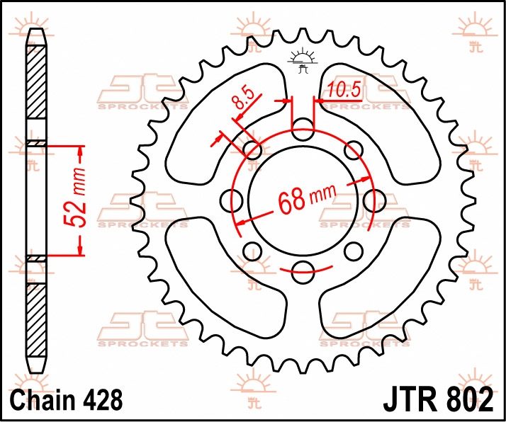 REAR STEEL 48T, 428 foto 2