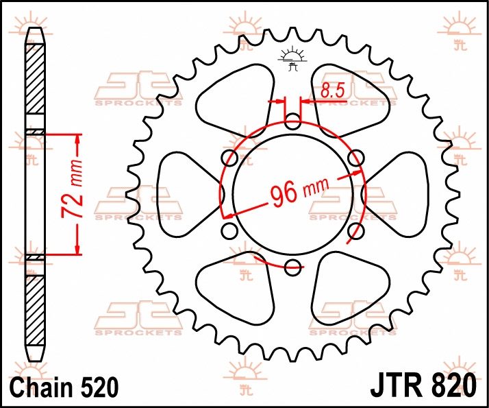 REAR STEEL 42T, 520 foto 2