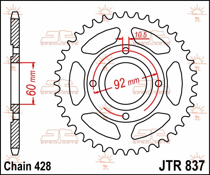 REAR STEEL 39T, 428 foto 2