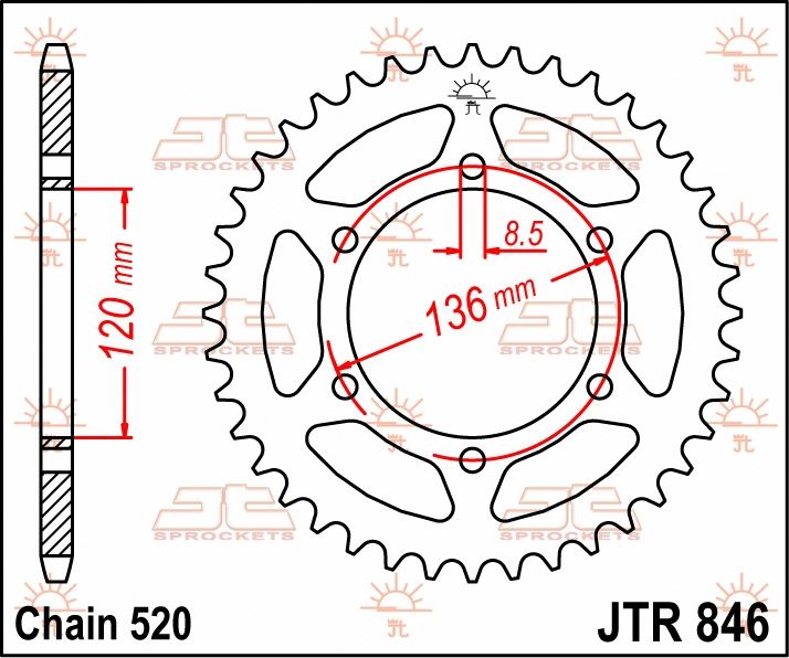 REAR STEEL 37T, 520 foto 2