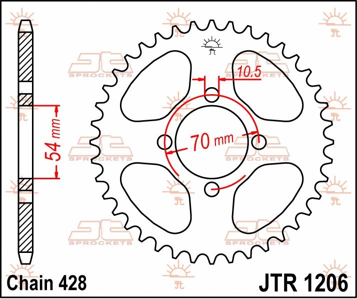 REAR STEEL 42T, 428 foto 2