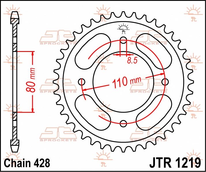 REAR STEEL 42T, 428 foto 2