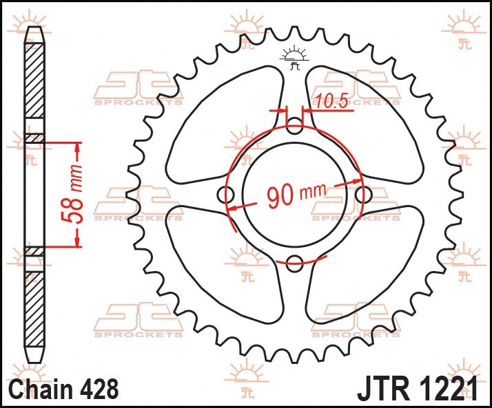 REAR STEEL 44T, 428 foto 2