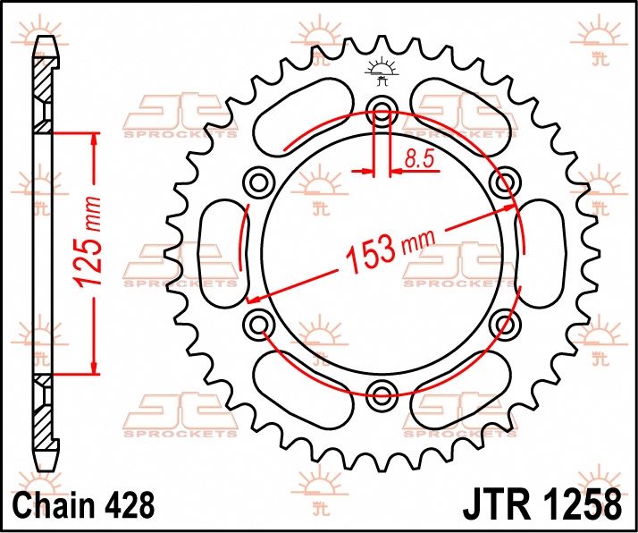 REAR STEEL 54T, 428 foto 2