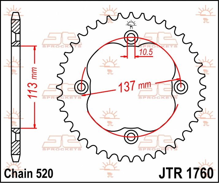 REAR STEEL 36T, 520 foto 2