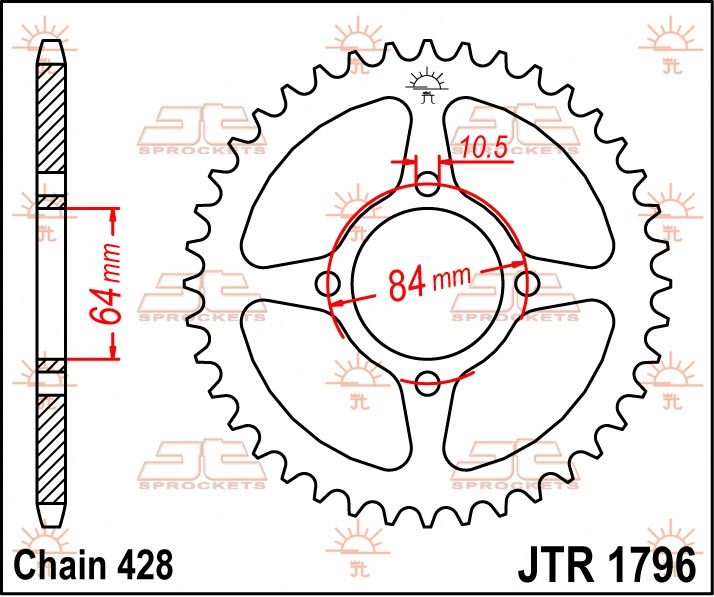 REAR STEEL 51T, 428 foto 2