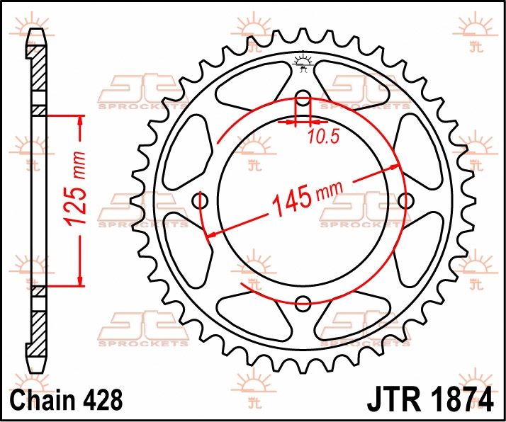 REAR STEEL 56T, 428 foto 2