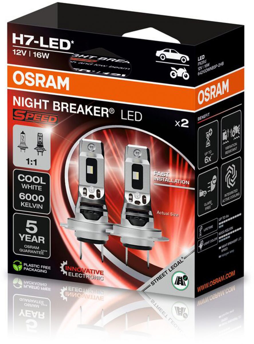 12V H7 PX26D NIGHT BREAKER LED SPEED 450 2PK