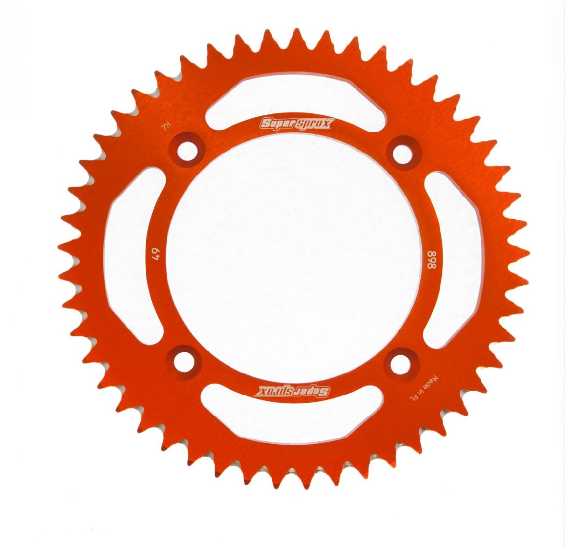 REAR ALU 49T, ORANGE, 428