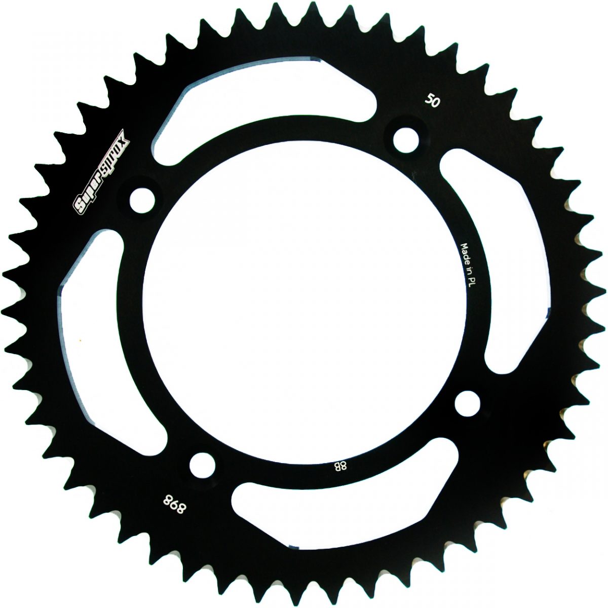 REAR ALU 50T, BLACK, 428