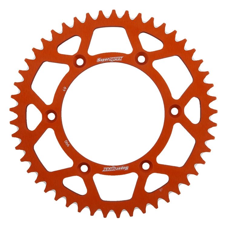 REAR ALU 49T, ORANGE, 520