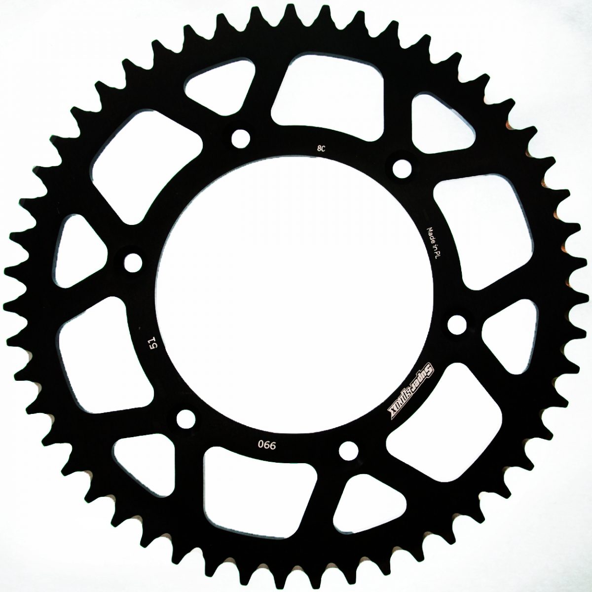 REAR ALU 51T, BLACK, 520