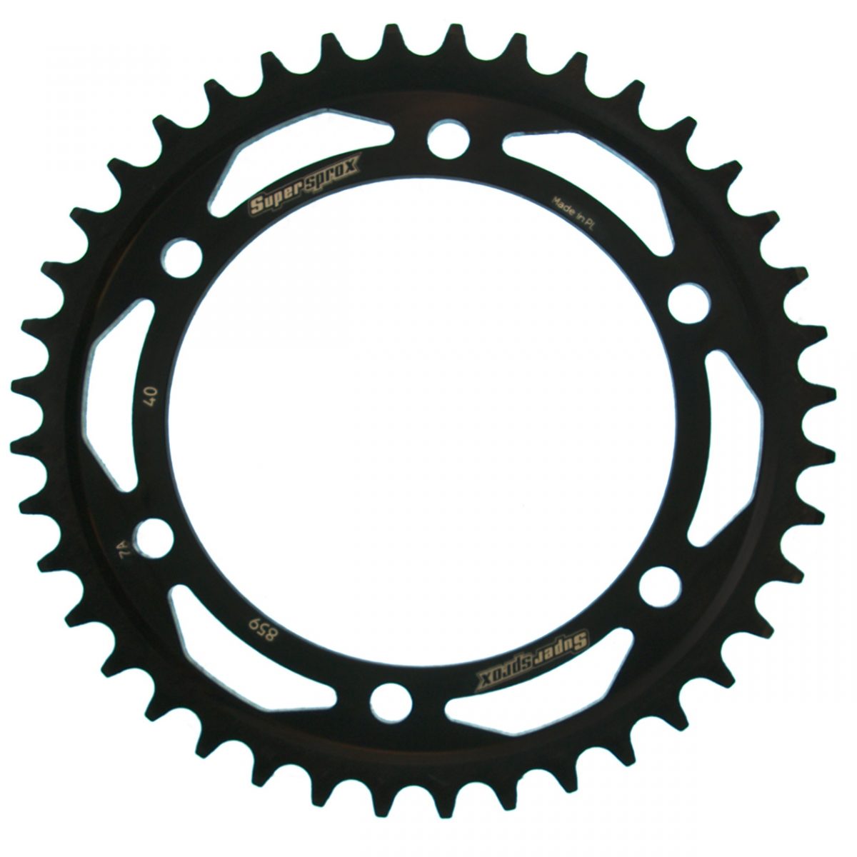 REAR STEEL 40T, BLACK, 530
