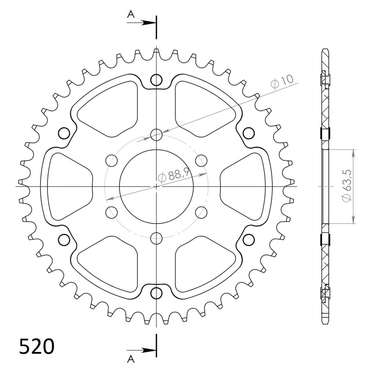 REAR STEALTH 45T, GOLD, 520 foto 2