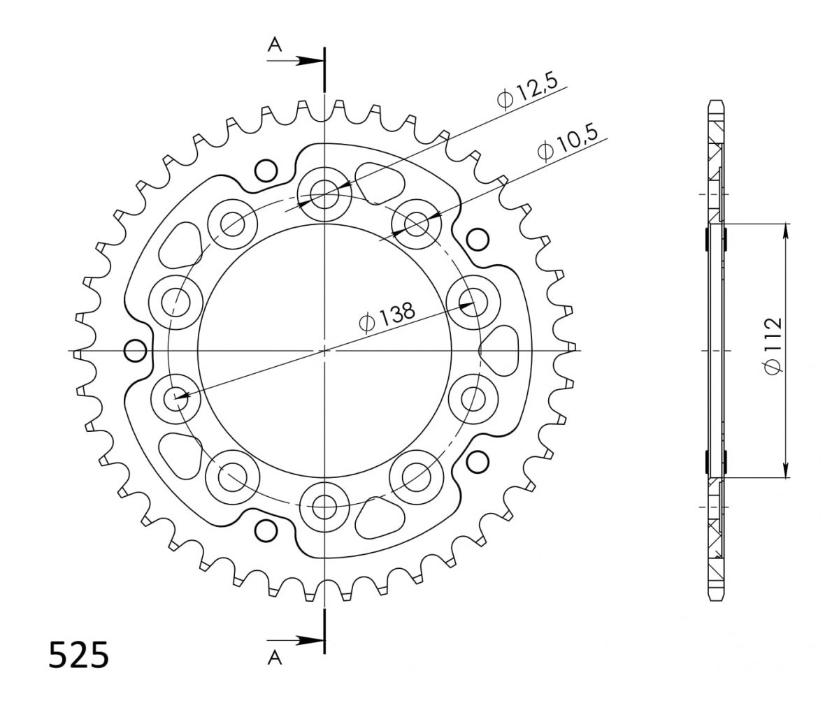 REAR STEALTH 42T, GOLD, 525