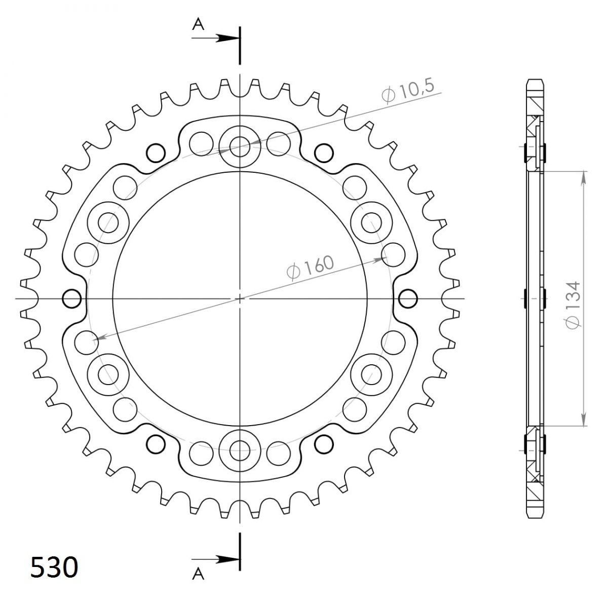REAR STEALTH 44T, RED, 530