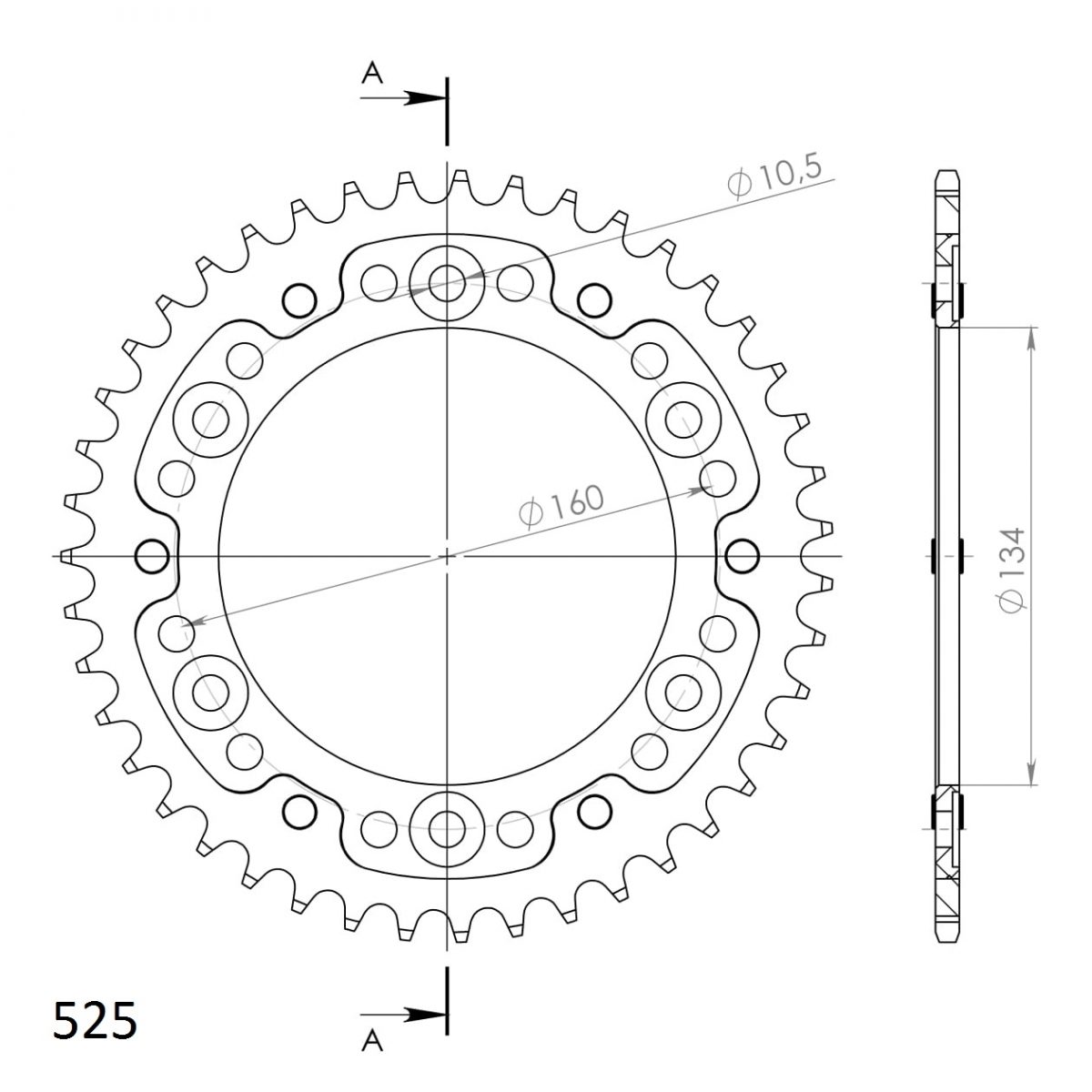 REAR STEALTH 43T, GOLD, 525