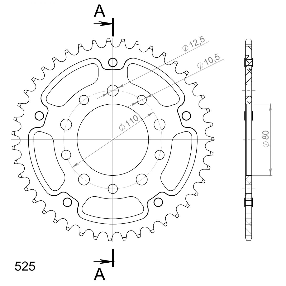 REAR STEALTH 43T, GOLD, 525