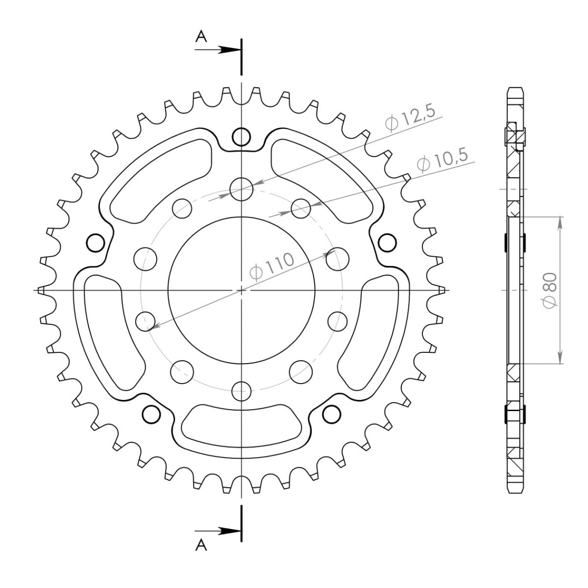 REAR STEALTH 41T, GOLD, 530