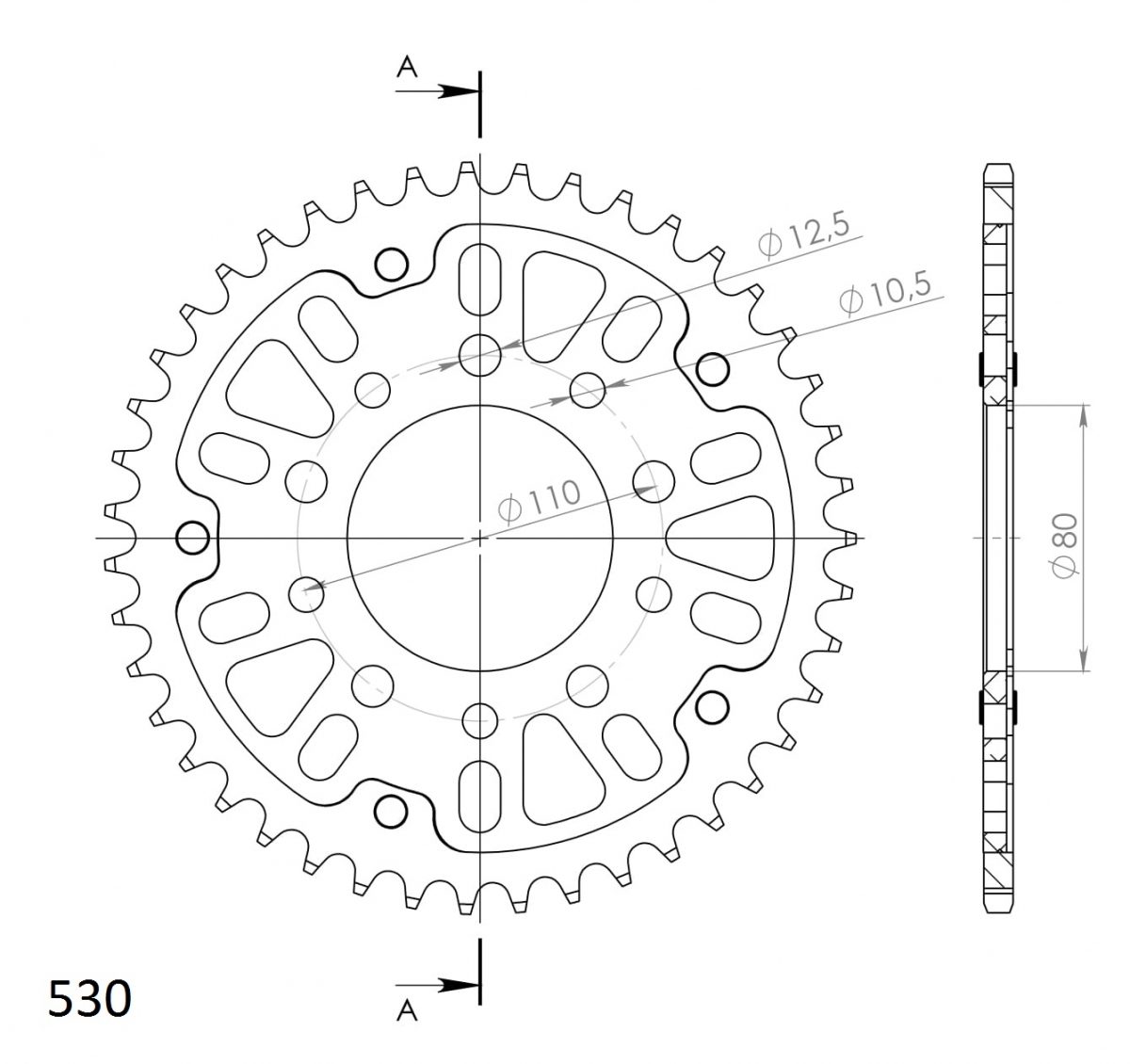 REAR STEALTH 43T, GOLD, 530