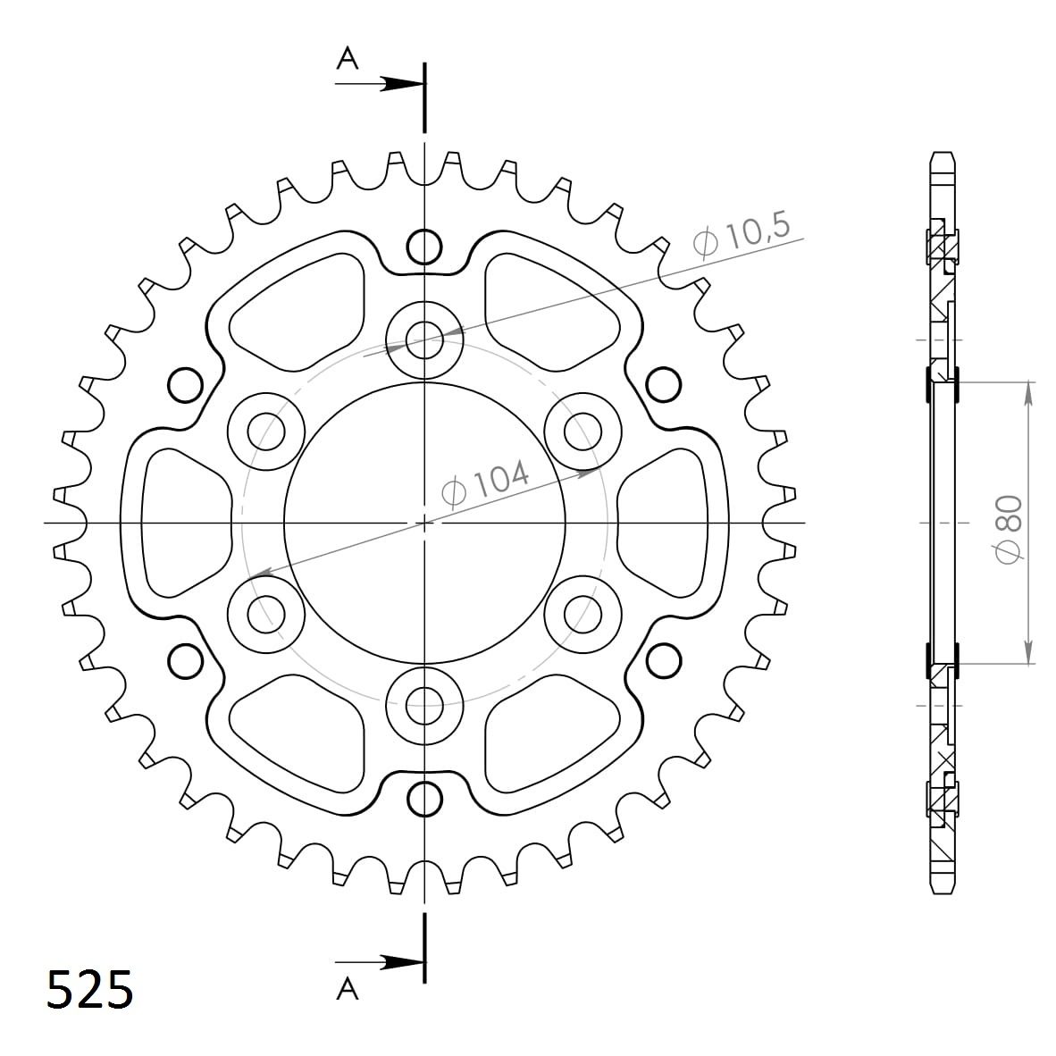 REAR STEALTH 40T, GOLD, 525